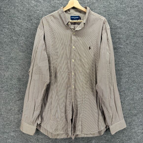 Ralph Lauren Other - Ralph Lauren Shirt Men 2XL Gray Striped Button Up Collared Long Sleeve Classic